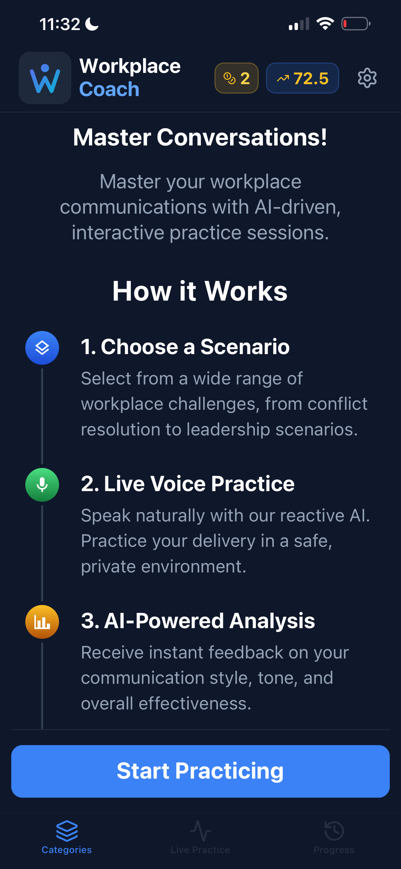 Workplace Coach Scenario Library