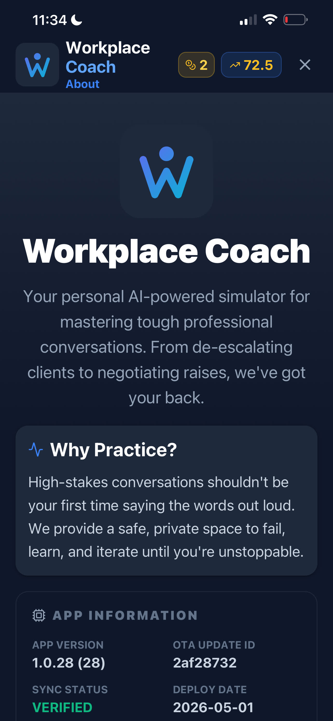 Workplace Coach Active AI Practice